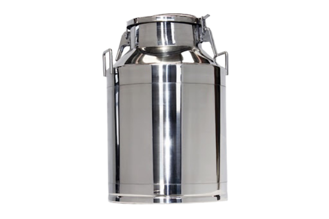 Edelstahl Transporteimer mit Deckel und Klappverschluss, 25l