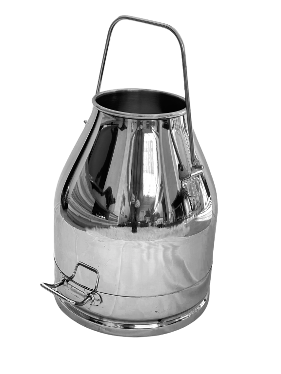 Edelstahl Melkeimer mit Bodengriff, 25l, 117mm Bügelhöhe