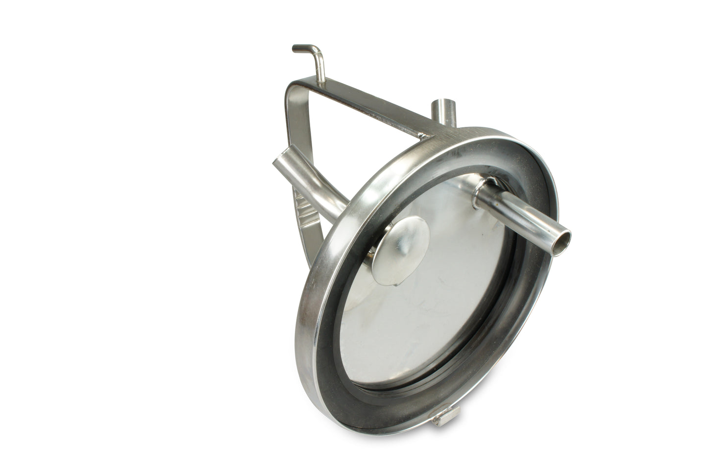 Reinigungsdeckel für Edelstahl- und Kunststoffmelkeimer, 2x 17mm Anschluss und Strühplatte