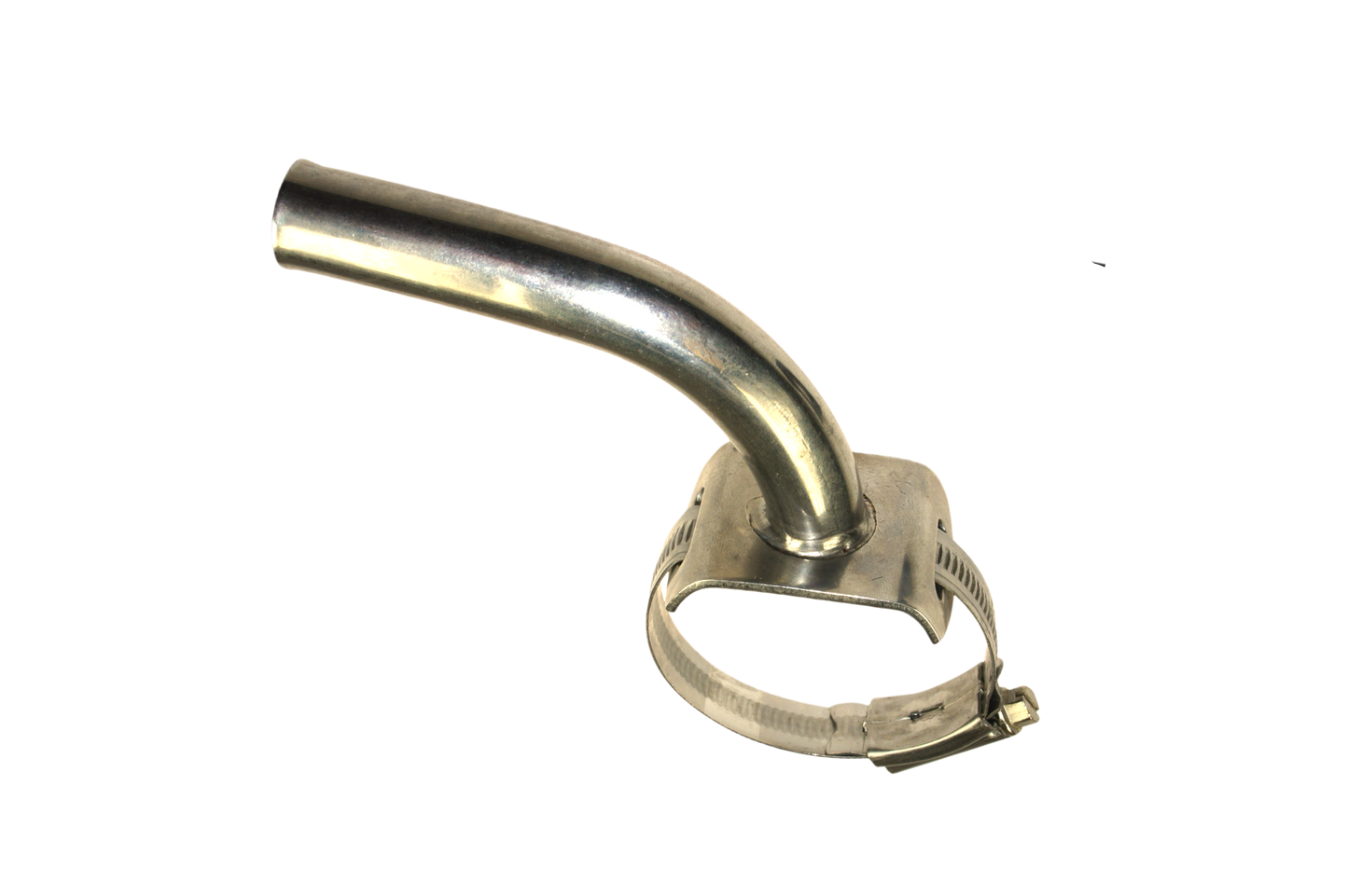 Edelstahl Milchanschluss, 90° gebogen, ø 14/16 mm, für ø 38 bis 52 mm Milchleitung