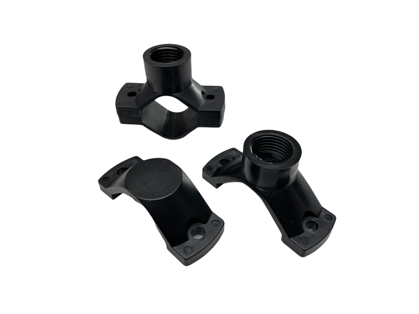 Kunststoff Rohrklemme, schwarz, mit 1/2“ Innengewinde, Ausführung 1½“, Leitung ø 38/40 mm