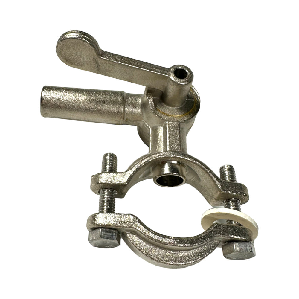 Vakuumklemmhahn winklig, für 1 1/4" - 1 1/2" Leitung, Anschluss ø 14 mm