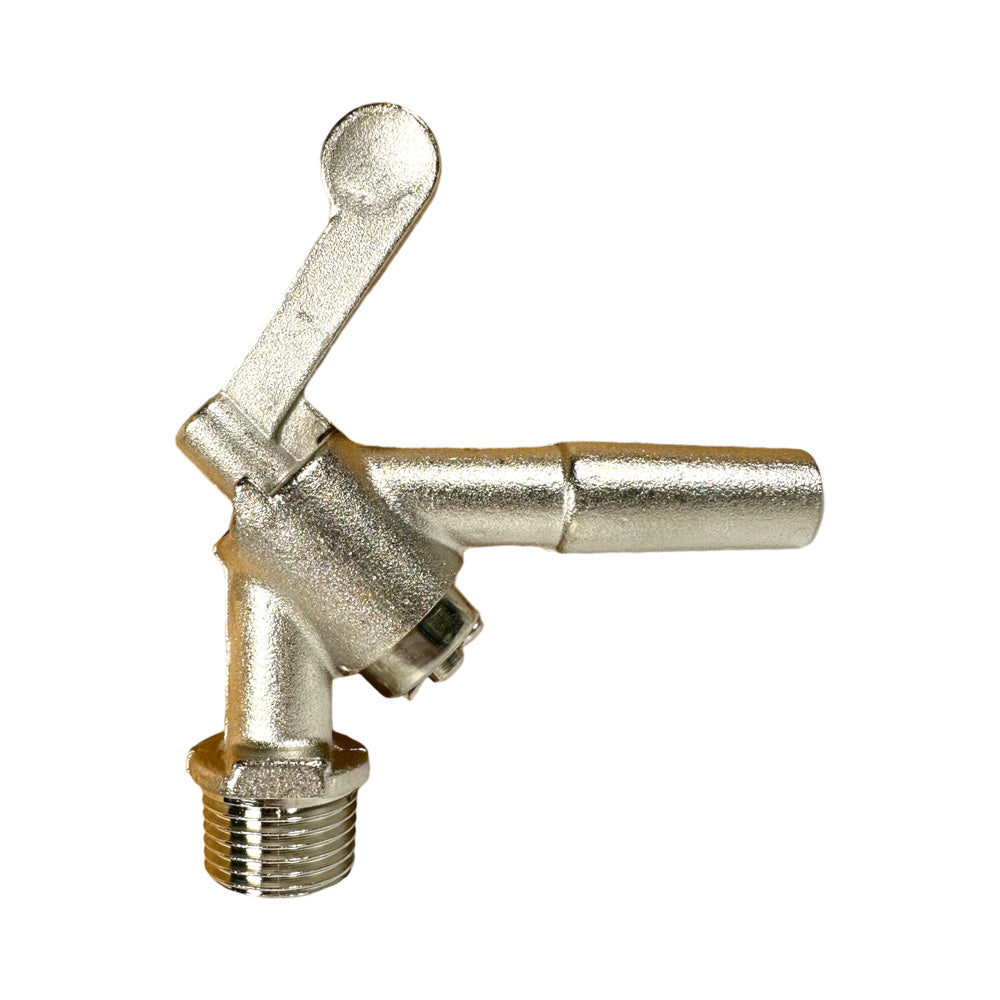 Vakuumhahn, winklig, für 3/8" Bohrung, vernickelt, Anschluss ø 14 mm, passend für 2031200