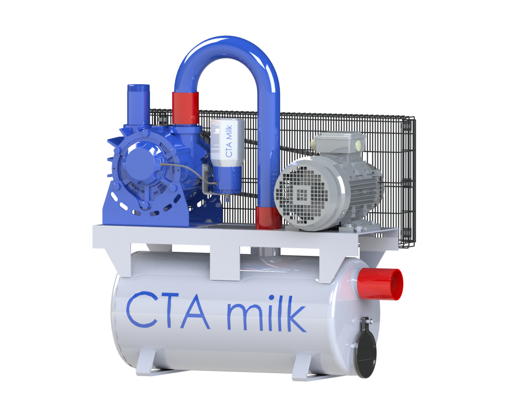 Vakuumpumpe GPV 1500 auf 60 Liter Tank komplett, 1300 Liter/min, 3Kw / 4 PS, Modell ECO, inkl. Ölabscheider, Öler und Schalldämpfer