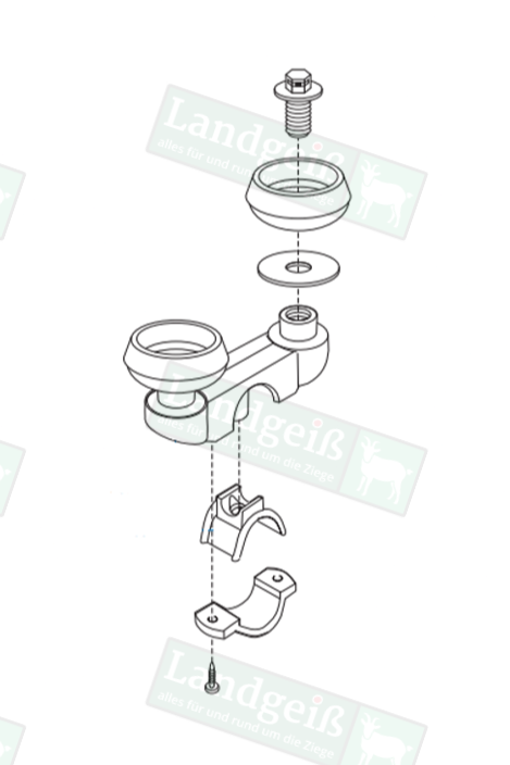 Spülaufnahme 90814280 Nachbau für DeLaval Almatic G10 und DeLaval Almatic G50