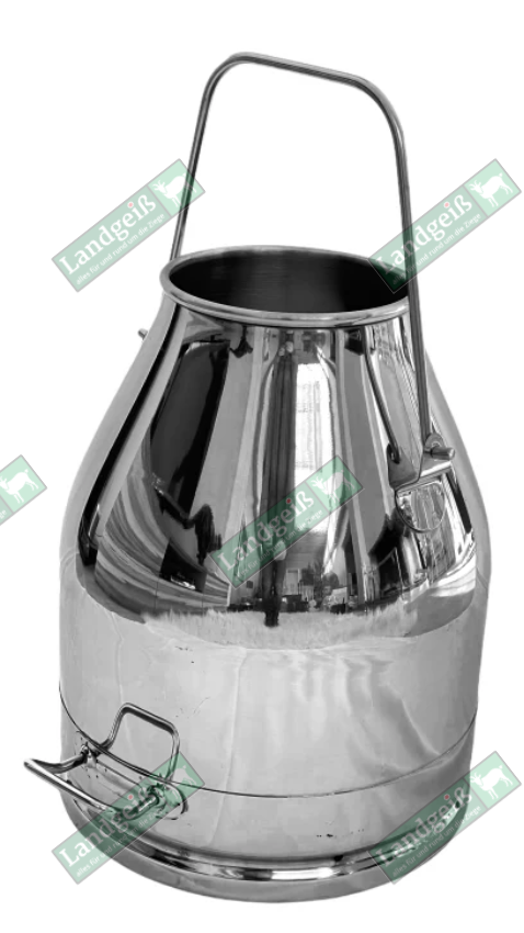 Stainless steel milking bucket with bottom handle, 30l, 143mm handle height