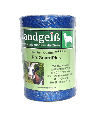 Weidezaun für Ziegen, Landgeiß Weidezaunlitze "ProGuardPlus" 500 m