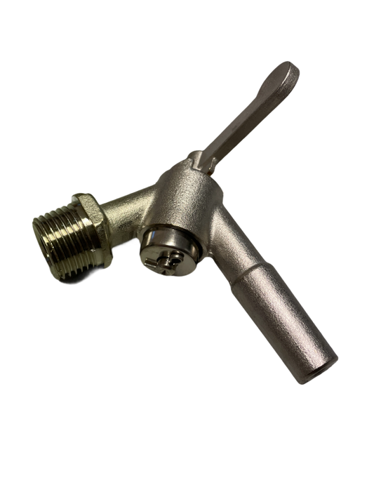 Vakkumhahn, winklig, für 1/2" Bohrung, vernickelt, Anschluss ø 14 mm
